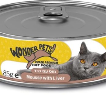 מעדן לחתול wonder pets מוס כבד 85 גרם