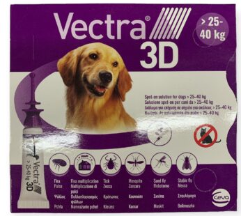 Vectra 3D  אמפולות נגד פרעושים וקרציות לכלב 25-40 ק”ג