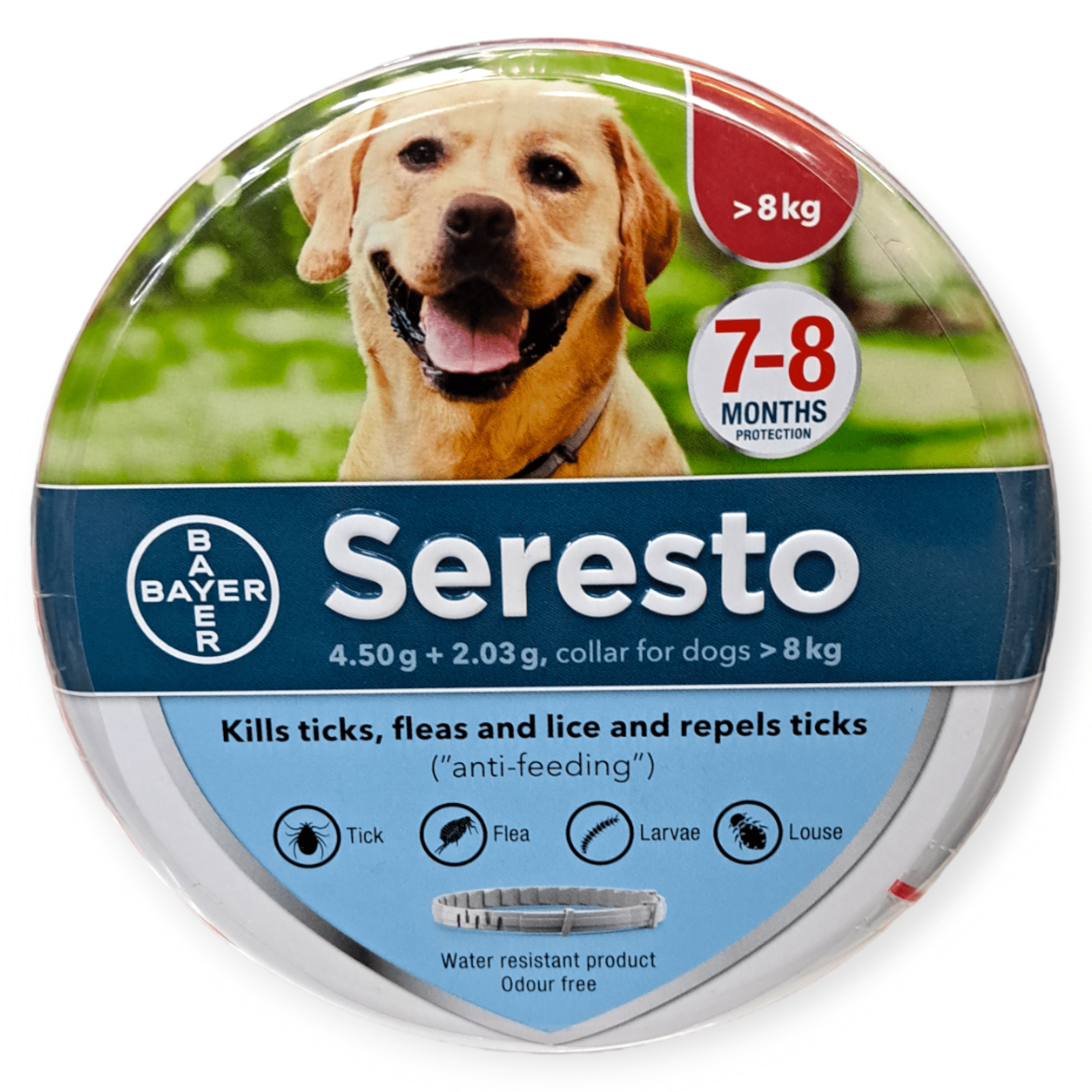 Seresto סרסטו קולר נגד קרציות ופרעושים, לכלב מעל 8 קילו