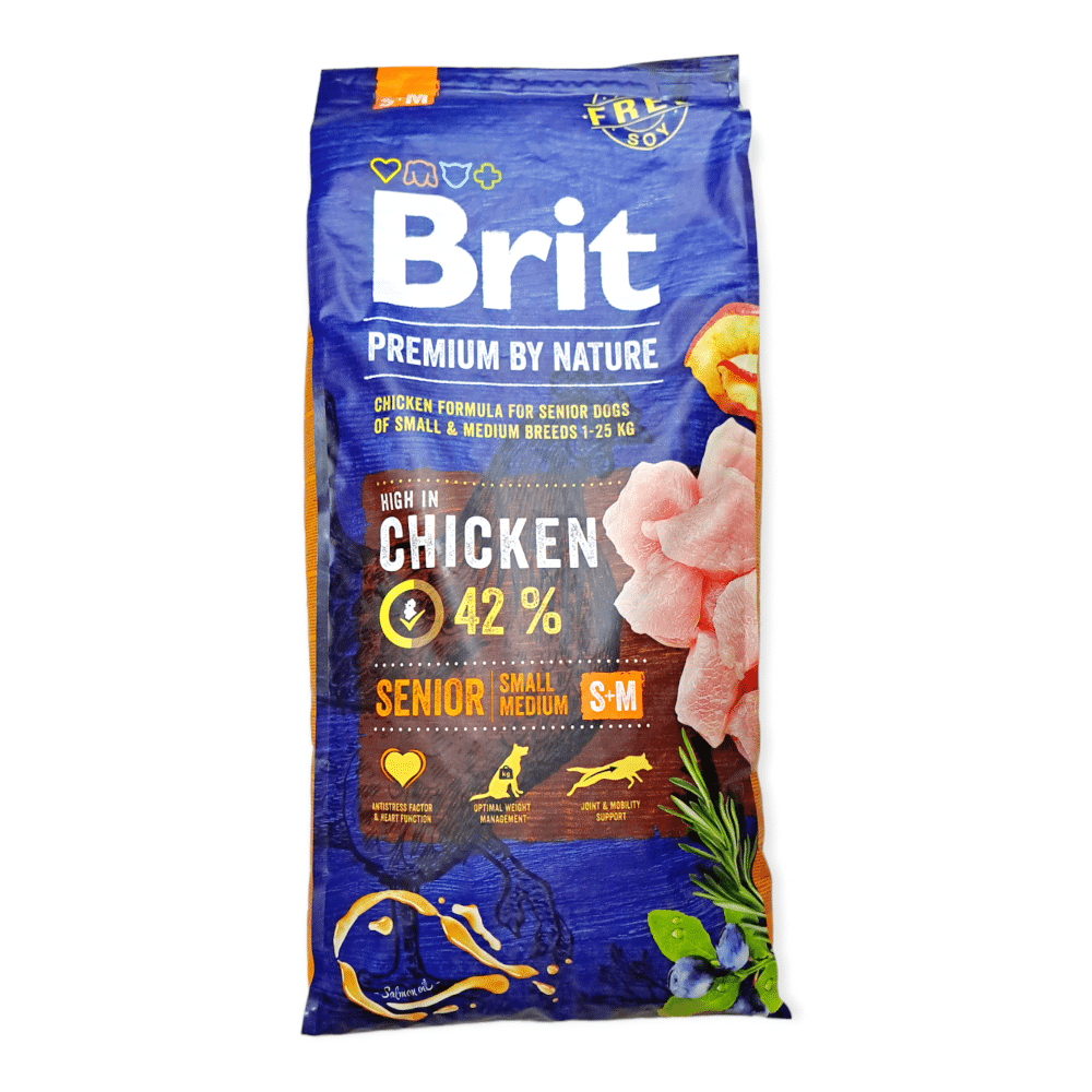 בריט פרימיום לכלבים מיניאטוריים-בינוניים בטעם עוף 15 ק”ג