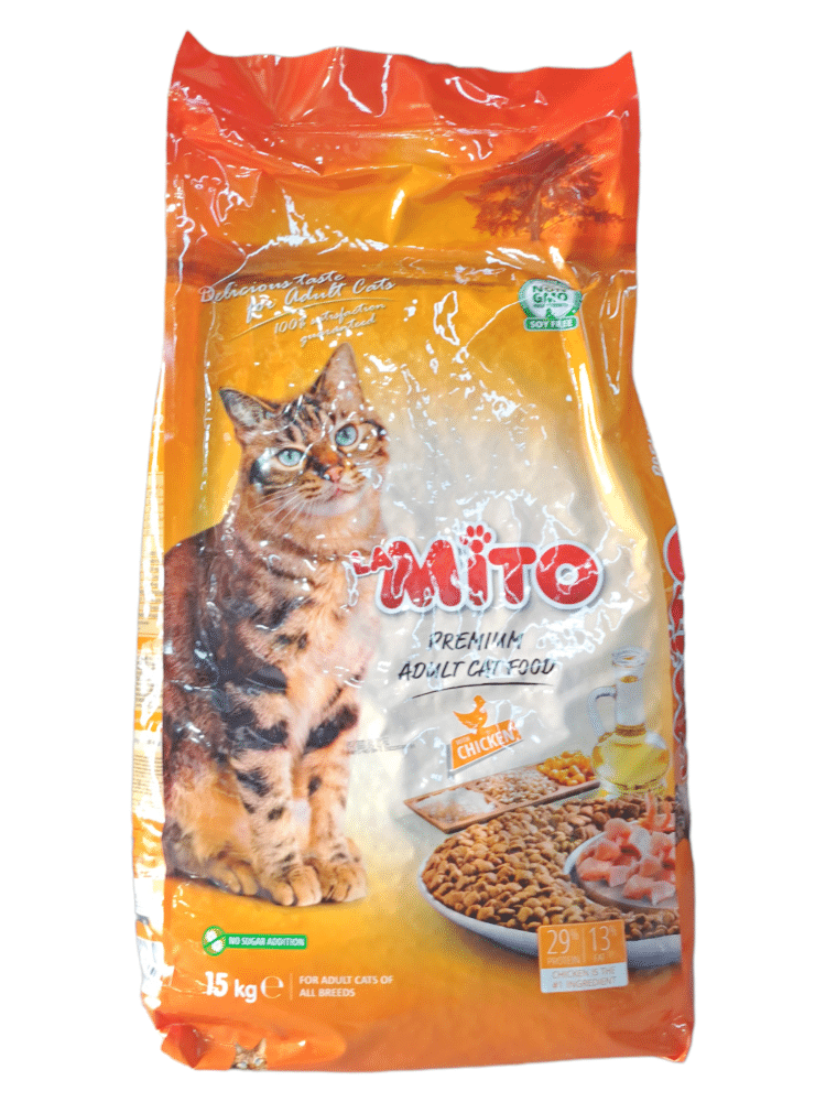 מיטו פיליקס – עוף, תזונה מאוזנת לחתולים, 15 קג