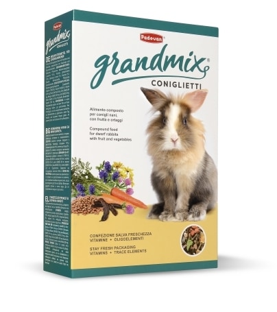 CONIGLIETTI GrandMix מזון לארנבים ננסיים 850 גרם פדובן