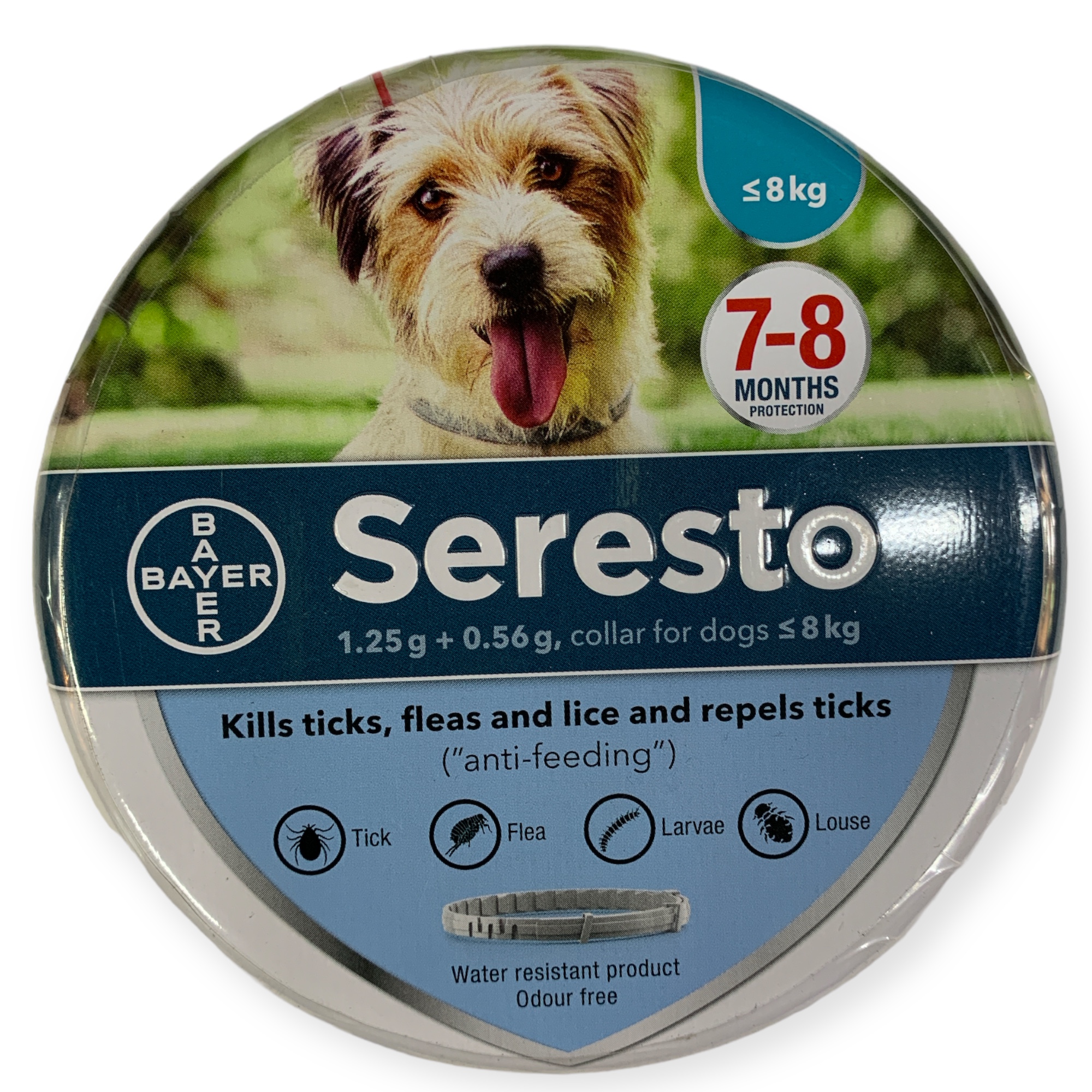 סרסטו צמיד למניעת פרעושים וקרציות, לכלבים עד 8 קילוגרם