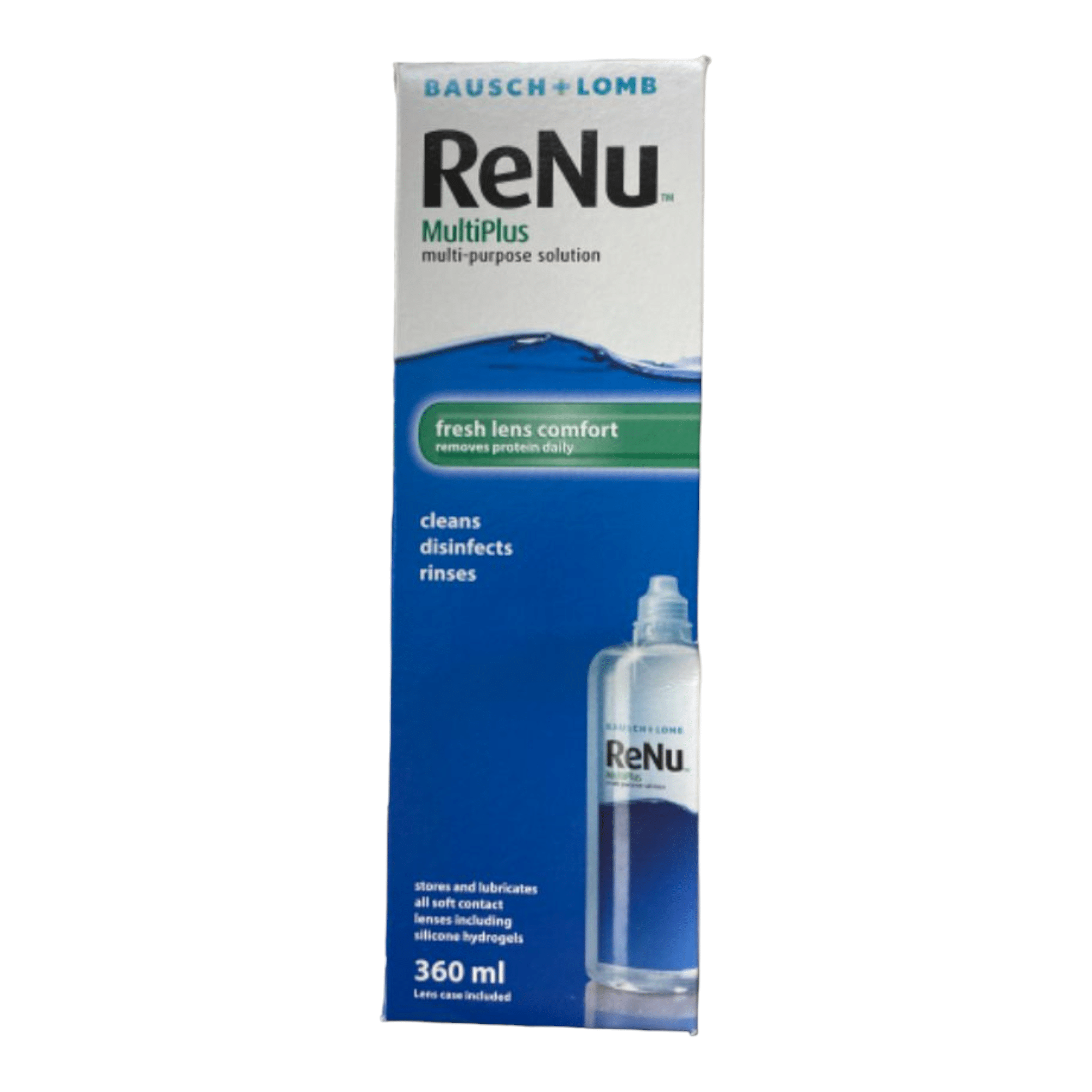 ReNu MultiPlus תמיסה רב-תכליתית נוחות מרעננת לעדשות מגע ניקוי חיטוי שטיפה