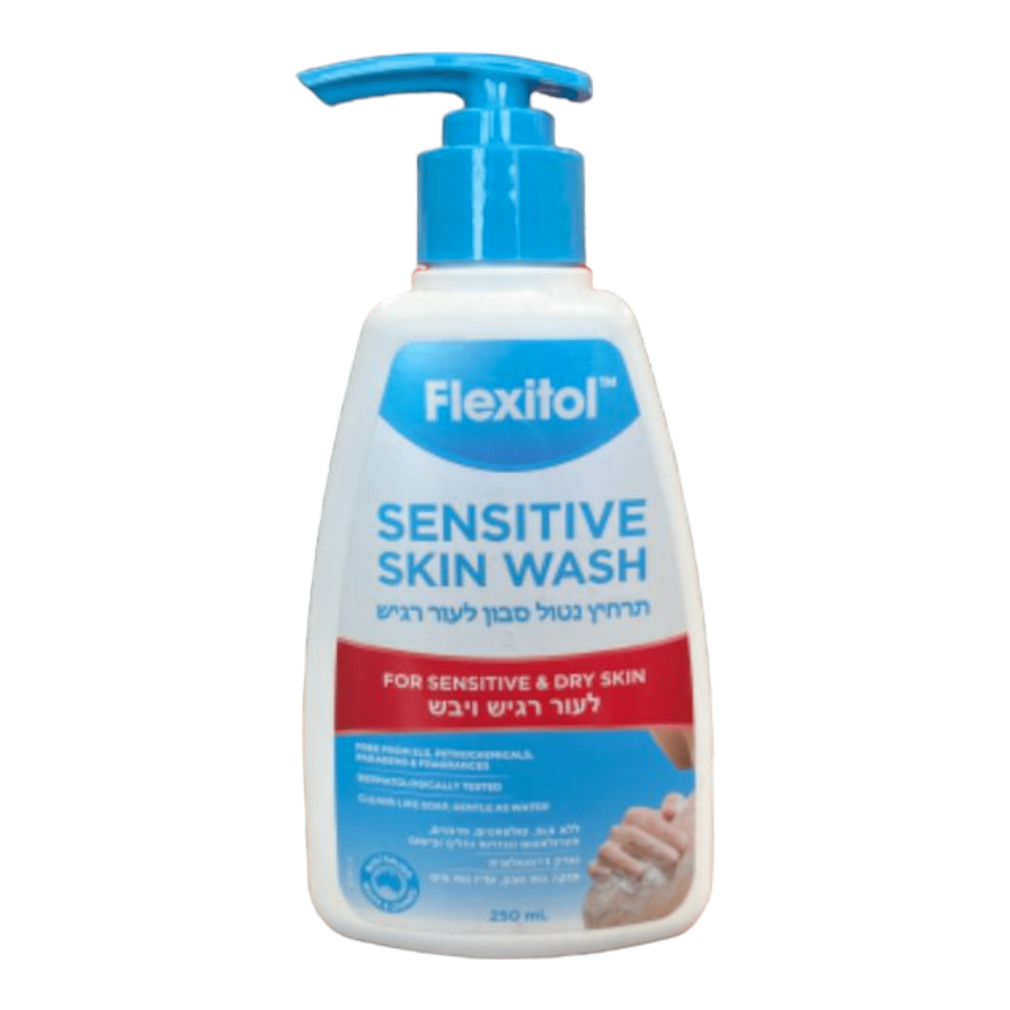 תרחיץ נטול סבון לעור רגיש ויבש פלקסיטול