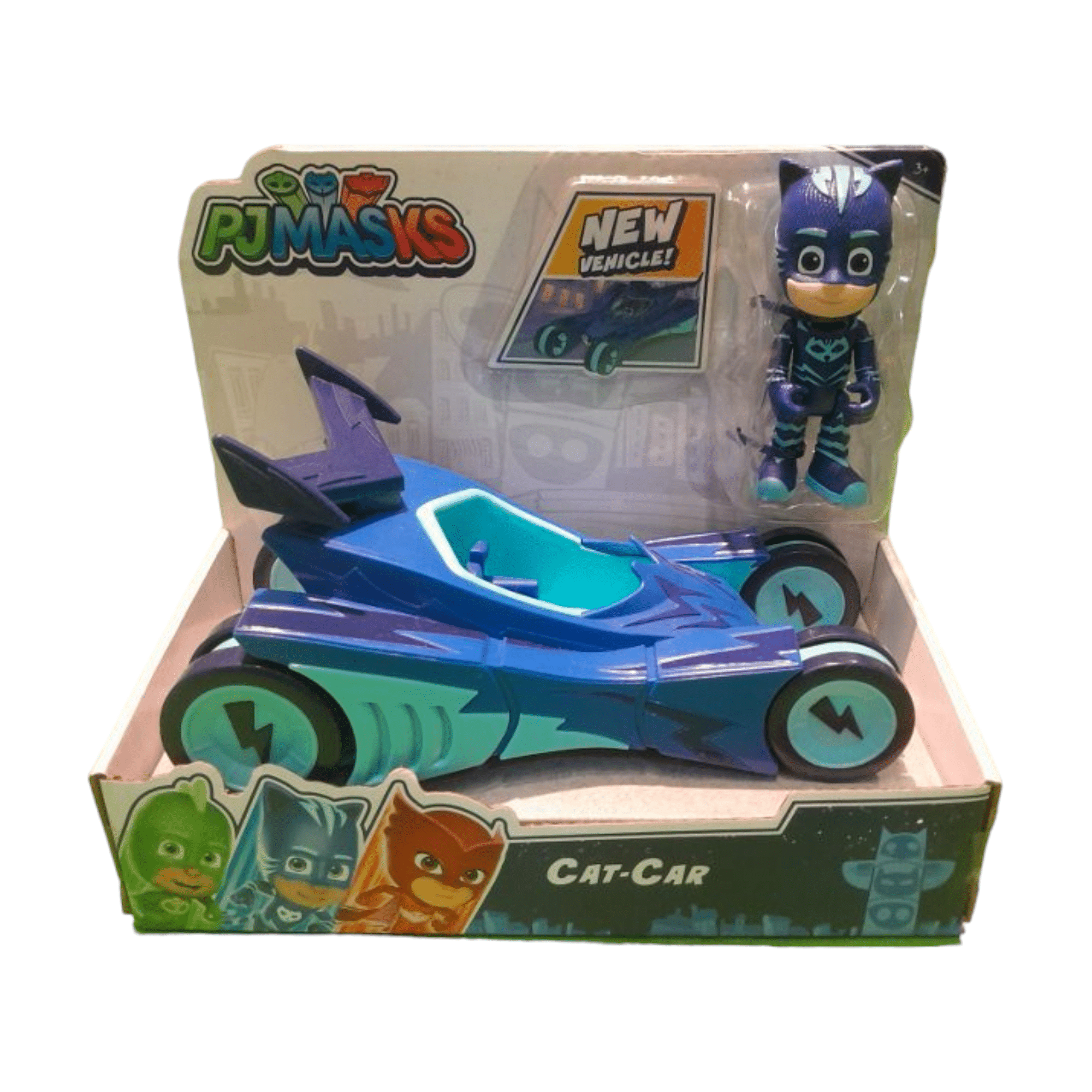 כוח פיג’יי – ילד חתול ורכב כחול מעוצב
