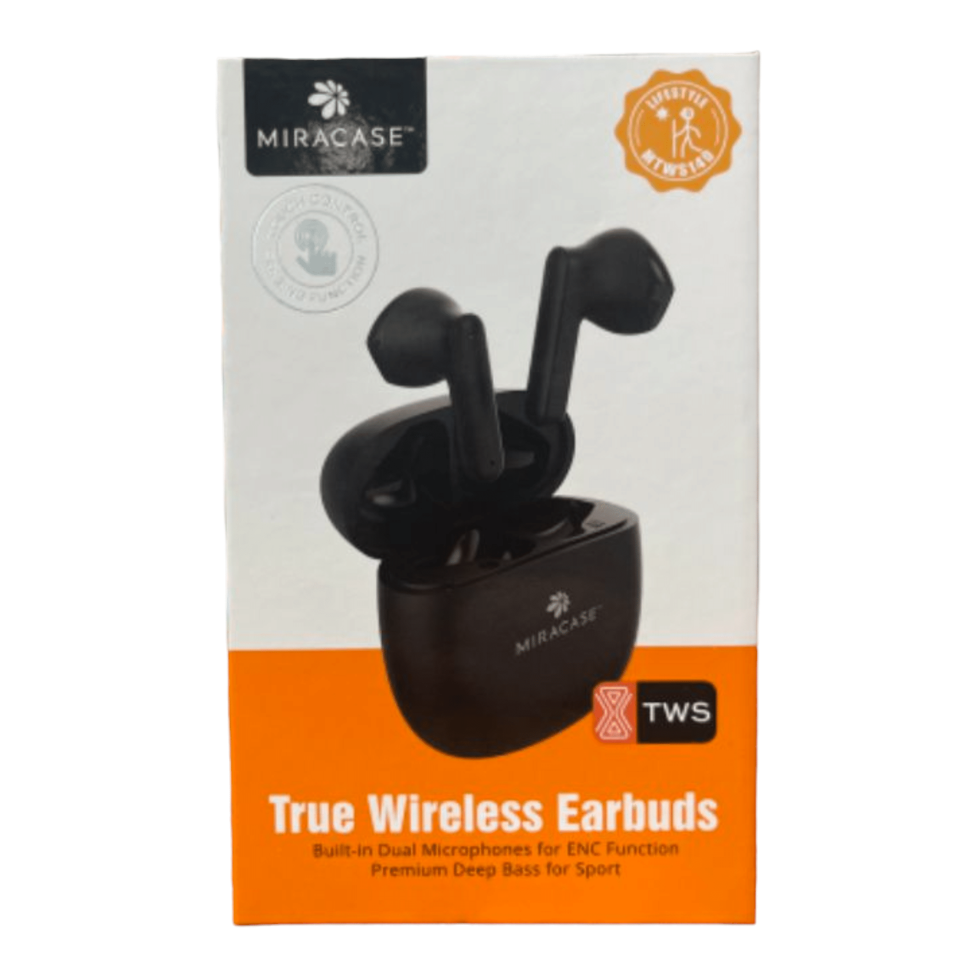 אוזניות אלחוטיות דגם MTWS140 מבית MIRACASE בצבע שחור