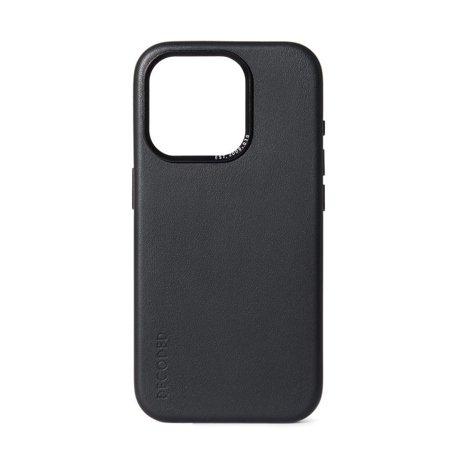 כיסוי עור לאייפון 15 פרו מקס שחור Decoded Leather Case