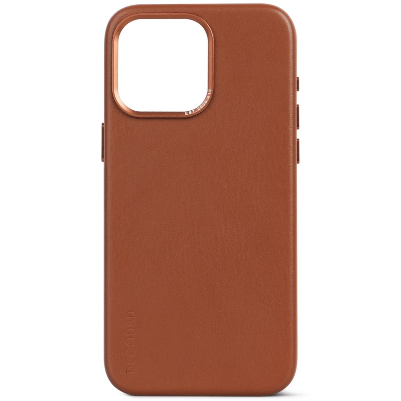 כיסוי עור לאייפון 15 פרו מקס חום Decoded Leather Case
