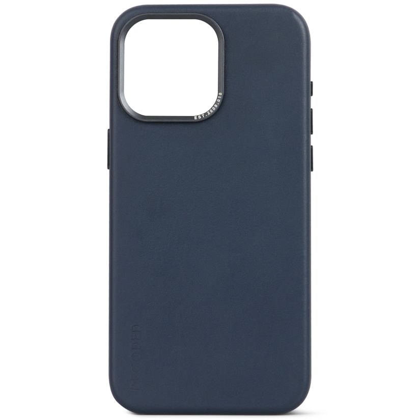 כיסוי עור לאייפון 15 כחול Decoded Leather Case